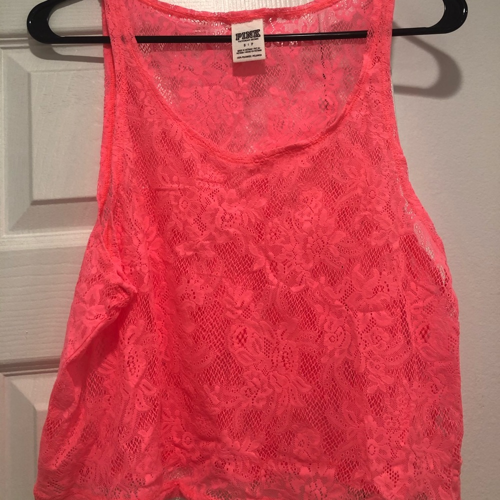 Pink Victoria secret pink lace crop top
